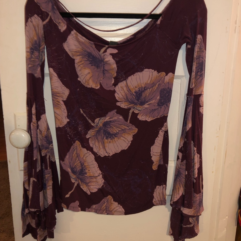 Free People off the shoulder long sleeve shirt